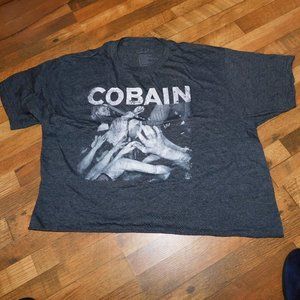 Cobain soft poly tee shirt, XL, Gray Chest 23" flat